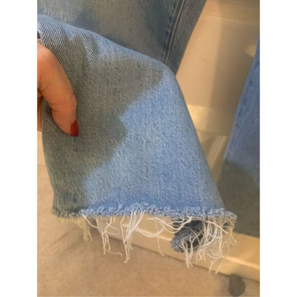 LOFT JEANS STRAIGHT DISTRESSED ANKLE LIGHT WASH HIGH WAIST SZ 12 - Picture 12 of 14